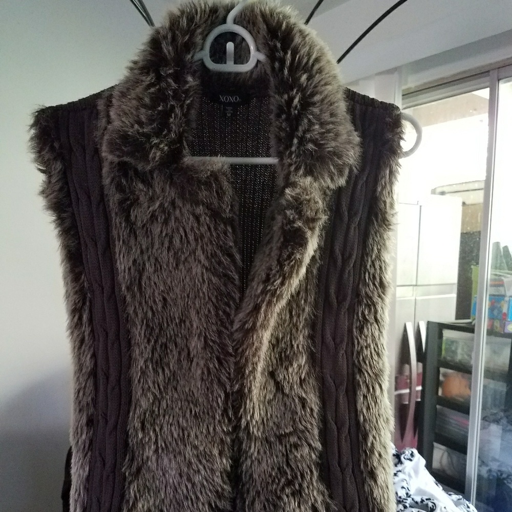 Xoxo brown fur vest
